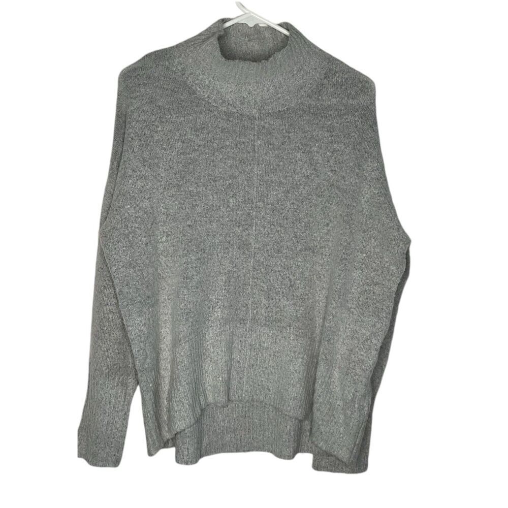 Elan Pullover Women's size M Softly Cowl Neck Oversized Heather Gray Sweater - Picture 7 of 8